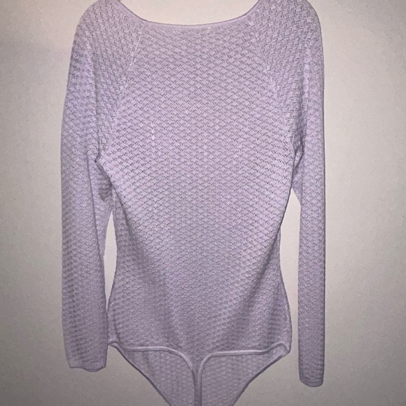 Pointelle Lavender Square Neck Bodysuit - Picture 2 of 2